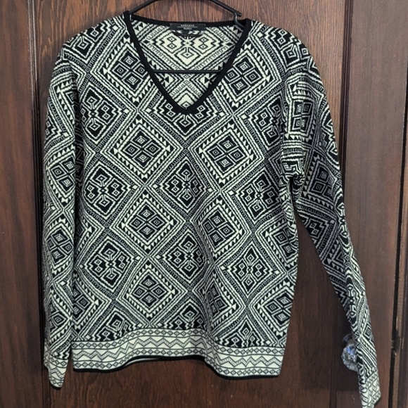 Max Mara Weekend Merino Wool High Quality Thick Black & White Sweater Size Med - Picture 1 of 12